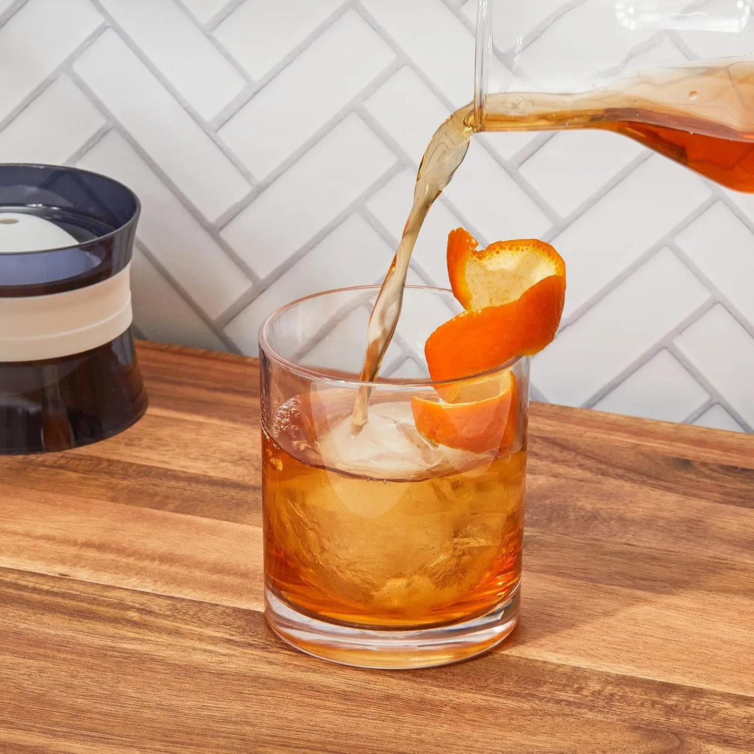 ZOKU Set of 4 Silicone Ice Sphere Molds, Stackable 2.5-Inch Ice Ball Makers, Keep Drinks Colder Longer with Less Dilution, Easy-Release, Black