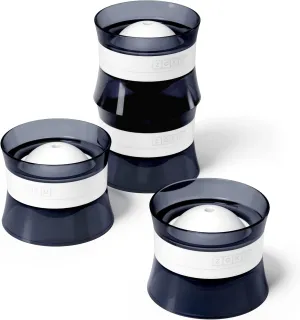 ZOKU Set of 4 Silicone Ice Sphere Molds, Stackable 2.5-Inch Ice Ball Makers, Keep Drinks Colder Longer with Less Dilution, Easy-Release, Black